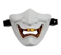 Masque Samouraï Demi visage pour la fête d'Halloween-blanc blanc G
