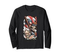 Masque Samouraï Oni et Batte de Baseball Japonais Manga Anime Art Manche Longue
