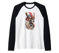 Masque Samouraï Oni et Batte de Baseball Japonais Manga Anime Art Manche Raglan