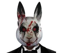 Masque Sanglant Bunny - Masque à Tête d'Animal - Accessoire Pour Théâtre Masqué Fête Costumée Spectacle Célébration Rassemblement Familial