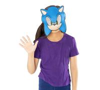 RUBIE'S Masque Enfant Sonic Officiel - Taille Unique - Demi Masque Ajustable Sonic, The Hedgehog - Pour les Fans du Héros du Jeu Vidéo Séga Sonic, le Hérisson Supersonique
