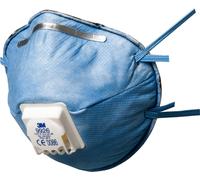 Masque spécial 3M 9926 FFP2 NR D avec valve d'expiration Cool-Flow jusqu'à 10 fois la valeur limite et contre les odeurs organiques, le gaz HF ainsi que le dioxyde de soufre en dessous de la valeur li