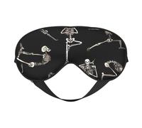 Masque squelette pour les yeux avec impression de yoga, masque doux pour les yeux pour la maison et le camping, bloque la lumière, confortable pour la plupart des utilisateurs
