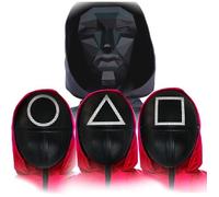 Masque Squid Game HEYZOEY - Pack Complet de 4 - Qualité Premium pour Cosplay et Halloween