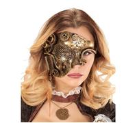 Masque Steampunk - WIDMANN - Doré - Rouages - Adulte