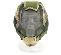 Masque tactique d'airsoft réglable en maille avec protection d'oreille pour jeux en plein air, chasse, Halloween, paintball, hockey, cosplay