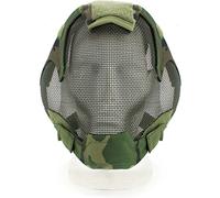 Masque tactique d'airsoft réglable en maille avec protection d'oreille pour jeux en plein air, chasse, Halloween, paintball, hockey, cosplay
