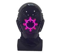 Masque tactique LED Monster rose avec grande bouche, masque de cosplay lumineux avec sangles réglables pour Halloween, fêtes costumées et jeux de rôle