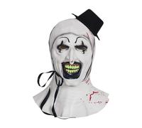 Masque Terrifier, Masque Halloween, Masque Art Le Clown, Mask Joker Clown Tueur Avec Mini Chapeau Haut Forme, Accessoire Terrifier Costume, Accessoires Effrayants pour Cosplay pour Adultes (Noir)