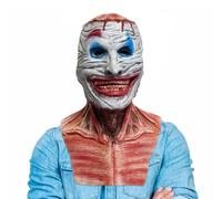 Masque Tête De Mort Couvre-chef de Clown Effrayant en Latex avec Mâchoire