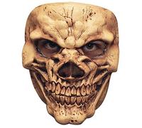 Masque tête de mort souriante en latex - Masque de squelette effrayant pour adulte - Idéal pour Halloween, carnaval, fête à thème et effrayant