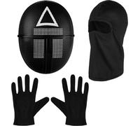 Masque The Game + Cagoule + Gants Noirs + 1x Carte De Jeu Pour Halloween,Mardi Gras & Carnaval Comme Costume Pour Hommes & Femmes.[J54]