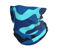 Masque Thermique Plus Chaud, Cache-Cou en Microfibre imprimé Camouflage Bleu Protège-Cou élastique