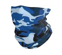 Masque Thermique Plus Chaud, Cache-Cou en Microfibre imprimé Camouflage Bleu Protège-Cou élastique