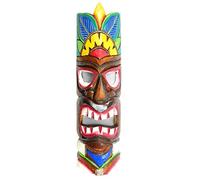 Masque Tiki 50cm en Bois Motif coloré. Décoration Hawaï Maori !