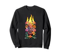 Masque Tiki Flamboyant Motif île Tropicale Sweatshirt
