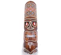 Masque Tiki h50cm en bois motif coloré. Déco Tiki.