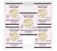 Masque Tissu - Littorelle - Hydra-Boost - Anti-Âge - Certifié Bio - Lot De 5 Masques