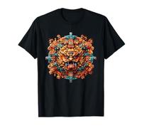 Masque Totem Guerrier Calendrier Dragon aztèque Maya T-Shirt
