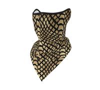 Masque/Tour de Cou/Masque de Moto d'hiver en Peau de Python Noir et Or d'Afrique, Coupe-Vent, Style Safari, Couleur sépia.