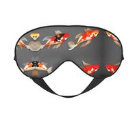 Masque traditionnel pour les yeux avec motif carpes koï avec taches, respirant, réglable, ombrage efficace pour dormir avec sangle élastique