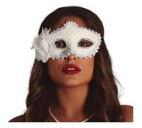 masque venise baroque rose dentelle blanc femme - guirca 12945 Blanc G