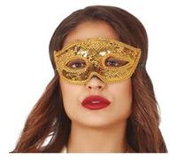 masque venise sequins or brillant femme - guirca 12951 Jaune G