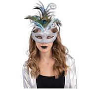 masque vénitien argent glitter plastique adulte - carnival toys 00443 Gris G