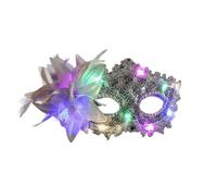 Masque vénitien avec LED - Masque vénitien pour femme - Masque vénitien avec éclairage - Masque facial pour Halloween, carnaval, bal masqué, gothique, cosplay, fête (D)