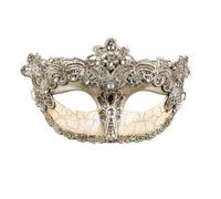 Masque vénitien baroque or pour femme - Blanc - Strass - Costume Renaissance