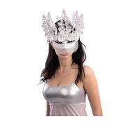 MASQUE VÉNITIEN BLANC GLITTER PLASTIQUE ADULTE