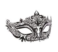 Masque Vénitien en Métal Noir pour Célébration Halloween, Bal Masqué | Style Élégant et Créatif, Effet Mystérieux Confortable, pour Cosplay et Soirée, Finition Diamant