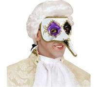 Masque Vénitien Long Nez - Violet et Noir Multicolore G