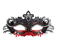 Masque Vénitien Noir & Rouge | Masque Carnaval Venise Traditionnel | Déguisement Bal Masqué Élégant | Taille Unique Adulte | Carnaval, Mardi Gras, Halloween | OriginalCorner®