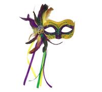 Masque vénitien pour femme avec plumes, costume de carnaval, masque pour les yeux, paillettes, aspect plume de paon, accessoire de fête, bal masqué, accessoire d'Halloween élégant