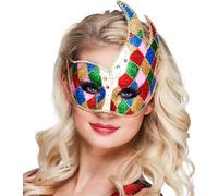 Masque vénitien pour les yeux pailleté multicolore