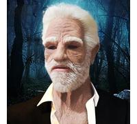Masque vieil homme blanc blanc plissé masque d'Halloween Big Nose Beau masque réaliste unique s'adapte à la plupart