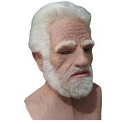 Masque vieil homme pour Halloween Masque réaliste réaliste Latex Breatte Rinde Face Hair blanc et barbe Old Man Masque Halloween pour Halloween Accesstes Cosplay Party Masks Masks