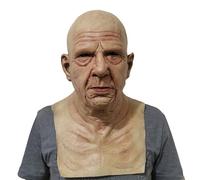 Masque vieil homme réaliste masque de latex à tête chauve réaliste une taille Halloween effrayant effrayant avec des trous de ventilation Face aux rides pour la farce fête cosplay d'Halloween