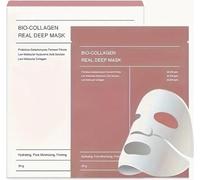 Masque Visage Bio-Collagen Hydrogel - Pack de 4 Masques Coréens Hydratants & Anti-Âge, Raffermissants, Hypoallergéniques, 34 g chacun