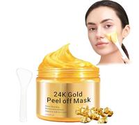 Masque Visage Collagène Or - Masque Facial En Or 24 K, Pour Le Anti-Rides, Anti-Ridules, Sérum Acide Hyaluronique Hydratant, Gold Foil Peel-Off Mask, 120ML