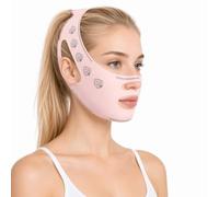 Masque Visage en Forme V Réutilisable, Bande de Serrage du Menton en Forme de V, Shaper Visage à Lignes V pour Raffermir la Peau et Éliminer le Double Menton