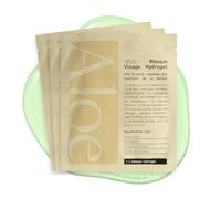 MASQUE VISAGE HYDROGEL HYDRATANT & ÉCLAT, Aloe Vera, Collagène, Algues Marines, effet “seconde peau” pour peaux sèches, ternes, fatiguées