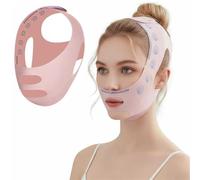 Masque Visage Réutilisable en V, Gaine Amincissante pour Double Menton, Lifting Visage et Raffermissement, Maintien Confortable avec Design Ergonomique, Multi-Usage pour Maison, Bureau et Voyage, Rose