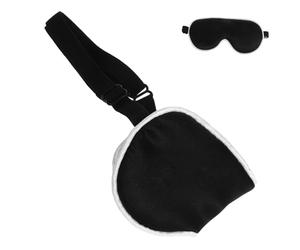 Masque Yeux Bébé en Soie Noire, Sommeil Confortable | Doux Peau, Portable et Facile à Porter, Cache-œil Léger pour Bébé, Usage Nuit