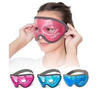 Masque Yeux Froid et Chaud en Gel - Masque Yeux Premium Réutilisable - Masque Chauffant Yeux Aide à Apaiser les Visages Bouffis, les Cernes, les Yeux Fatigués, les Maux de Tête, les Migraines (Rose)