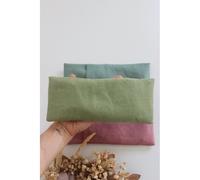 Masque yeux yoga - lin vert olive