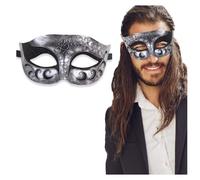 Masquerade Mask for Men - Antique Venetian Style Mask for Party, Halloween, Masquerade Ball, Prom & Homecoming - Mask for Special Occasions (Antique/Silver Black)