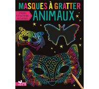 Collectif – Masques à gratter : Animaux – Avec stylet en bois et élastiques – Deux Coqs d'Or