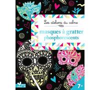 Masques à gratter phosphorescents - pochette avec accessoires